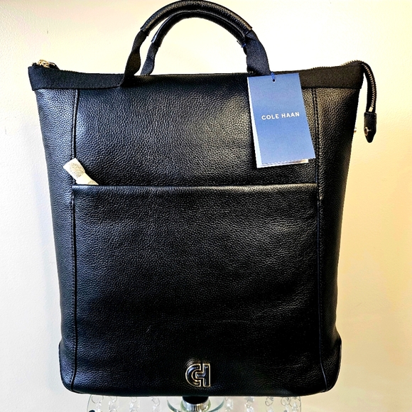 Cole Haan Handbags - ⬇️NWT| Cole Haan Grand Ambition Convertible Leather Backpack - Black  (Unisex)